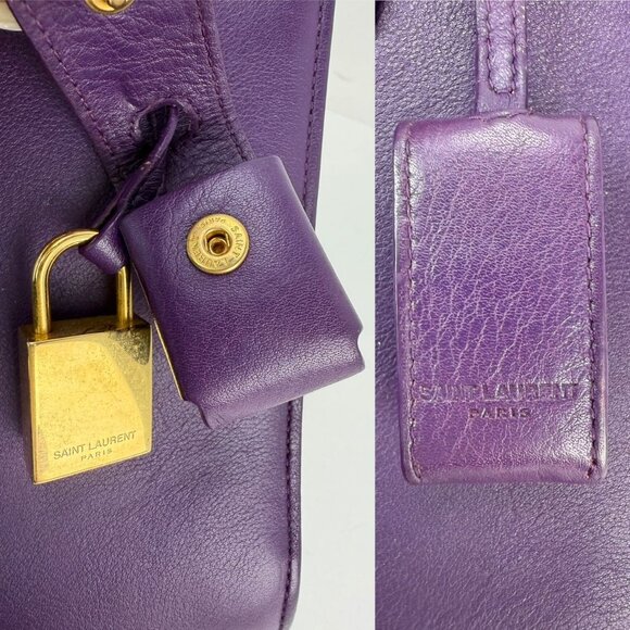 Saint Laurent Sac De Jour Purple Leather Shoulder Bag - Picture 5 of 14